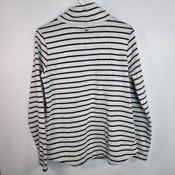 NWOT Vineyard Vines Women's Blue And White Striped PulloverTunicFunnelNeck SizeM - Picture 4 of 16